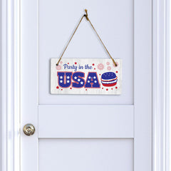 Party In The USA 5x10 Hanging Plus Wall or Door Sign | American Pride