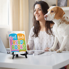 Cool Kids Read Books Table Sign with Acrylic Stand (6x8“) | Elementary School Decoration