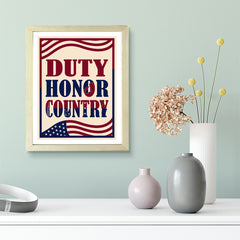 Designs ByLITA Duty, Honor, Country, Wall Print Art | USA Patriotic Decoration (Unframed or Framed)