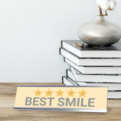 Signs ByLITA Best Smile Award, Silver Frame, Desk Sign (2x8")