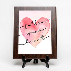 Follow Your Heart Decorative Wall Plaque (Full Color) | Positive Affirmation Inspiration Décor