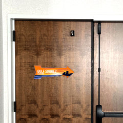 Arrow Shape Plus Gulf Shores, Alabama 12x4" Wall or Door Sign | Stylish Famous US Beach Souvenirs