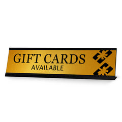 Signs ByLITA Gift Cards Available Graphic Black Frame, Desk Sign (2x8")