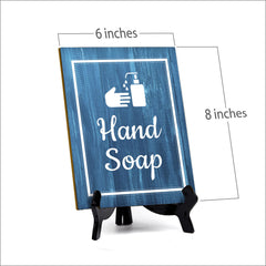 Signs ByLITA Hand Soap Restroom Table Sign with Acrylic Stand (6x8“) 2