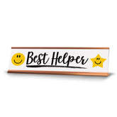 Signs ByLITA Best Helper, Gold Frame Desk Sign (2x8)