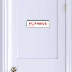 Signs ByLITA Standard Plus | FACP Inside Wall or Door Sign | Customizable with Your Company Logo | Durable & Easy to Install