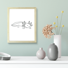 Designs ByLITA Axolotl Outlined version, Wall Print Animals Art | Family Presents | Bedroom | Stylish Kindergarten Decor
