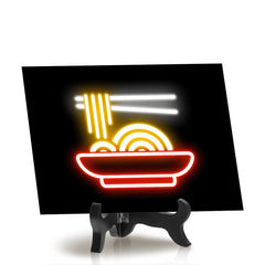 Noodles Neon Graphic Style Table Sign with Acrylic Stand (6x8“) | Live Streamer Gaming Themed Decoration