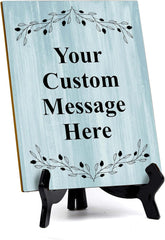 Signs ByLITA Custom Personalized Rectangle Table Sign (6" x 8") Floral Branches | Write Your Own Message | Design Your Sign