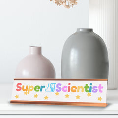 Signs ByLITA Super Scientist Award, Gold Frame, Desk Sign (2x8")