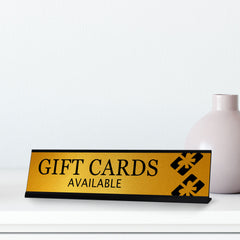 Signs ByLITA Gift Cards Available Graphic Black Frame, Desk Sign (2x8")