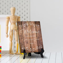 Signs ByLITA Custom Personalized Rectangle Table Sign (6" x 8") Floral Branches | Write Your Own Message | Design Your Sign