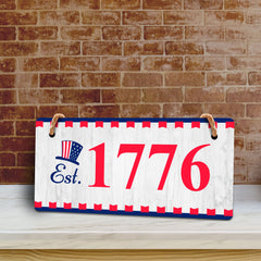 Est. 1776 5x10 Hanging Plus Wall or Door Sign | Patriotic Home & Office Decor