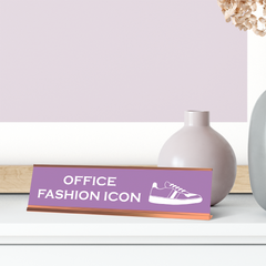 Office Fashion Icon (Sneakers) Desk Sign (2x8")