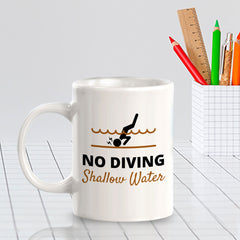 Designs ByLITA No Diving Shallow Water 11oz Plastic/Ceramic Coffee Mug