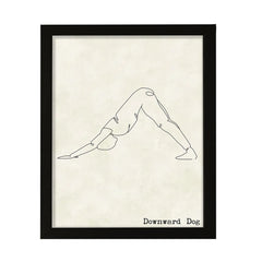 Downward Dog, FRAMED Print Yoga Wall Art