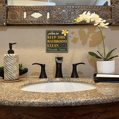 Square Plus Please Keep This Bathroom Clean Thank You Wall or Door Sign | Public Restrooms Signage