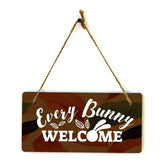 Every Bunny Welcome 5x10 Hanging Wall or Door Sign | Funny Religious Home Decor