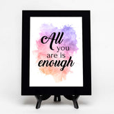 All You Are is Enough Decorative Wall Plaque (Full Color) | Positive Affirmation Inspiration Décor
