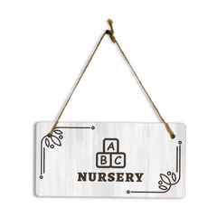 Nursery 5x10 Hanging Plus Wall or Door Sign | Religious Rustic Wood Sign