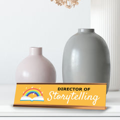 Director of Storytelling, Gold Frame, Desk Sign (2x8)