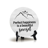 Signs ByLITA Round Perfect Happiness Is a Beautiful Sunset Table Sign (5x5")