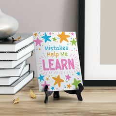 Mistakes Help Me Learn Table Sign with Acrylic Stand (6x8“) | Elementary School Decoration