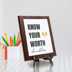 Know Your Worth Then Add Tax Decorative Wall Plaque | Motivational Home Decor