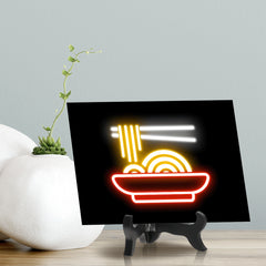 Noodles Neon Graphic Style Table Sign with Acrylic Stand (6x8“) | Live Streamer Gaming Themed Decoration