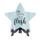 Sign ByLITA Flush, Wood Color, Star Bathroom Table Sign (6"x5")