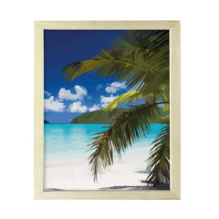 Tropical Paradise Beach, Framed Print Sign Easy Installation | Holidays By The Sea | Stylish Modern Decoration For The Home and Office
