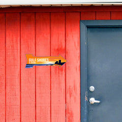 Arrow Shape Plus Gulf Shores, Alabama 12x4" Wall or Door Sign | Stylish Famous US Beach Souvenirs