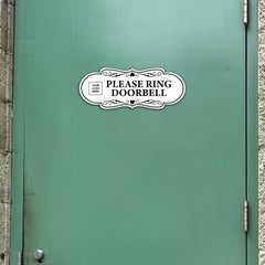 Signs ByLITA Designer Plus | Please Ring Doorbell Wall or Door Sign | Customizable with Your Company Logo | Durable & Easy to Install