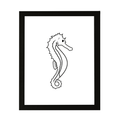 Designs ByLITA Seahorse Outlined version, Wall Print Animals Art | Family Presents | Bedroom | Stylish Kindergarten Decor