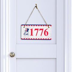 Est. 1776 5x10 Hanging Plus Wall or Door Sign | Patriotic Home & Office Decor