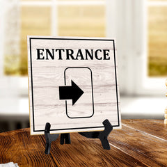 Entrance 5"x 5" Square Table Sign With Acrylic Easel | Home & Office Decor