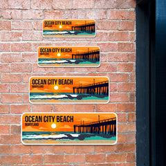 Standard Plus Ocean City Beach, Maryland Wall or Door Sign | Famous US Beaches Souvenir