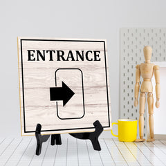 Entrance 5"x 5" Square Table Sign With Acrylic Easel | Home & Office Decor