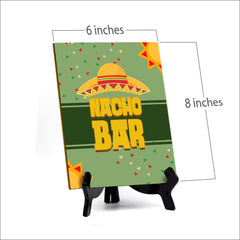 Signs ByLITA Nacho Bar Hat, Table Sign with Acrylic Stand (6x8“)