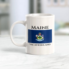 Designs ByLITA Maine: Vacationland 11oz Plastic or Ceramic Coffee Mug| States Flag Collection Mug