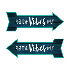 Arrow Shape Positive Vibes Only 12x4" Wall or Door Sign | Funny Home Decor | Shop Décor