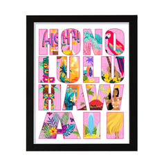 Designs ByLITA Honolulu, Hawaii Inspirational, Wall Print Art | American Cities Stylish Home Decoration (Unframed or Framed)