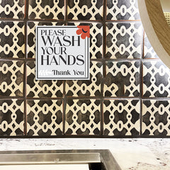 Square Plus Please Wash Your Hands Thank You Wall or Door Sign | Public Spaces Signage