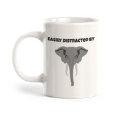 Easily Distracted By Elephants 11oz Plastic/Ceramic Coffee Mug | Funny Animal Mugs