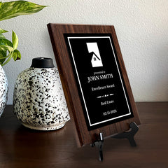 Real Estate Theme Customizable Award Plaque |Easel Mount Option | Recognition of Achievement and Service Personalizable Plaques