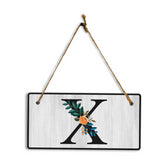 X Flower Decor 5x10 Hanging Wall or Door Sign | Alphabet Letter Room Decoration