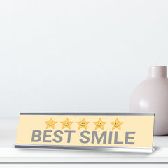 Signs ByLITA Best Smile Award, Silver Frame, Desk Sign (2x8")