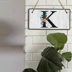 K Flower Decor 5x10 Hanging Wall or Door Sign | Alphabet Letter Room Decoration
