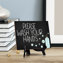 Signs ByLITA Please Wash Your Hands (Hygiene 5 Bg), Hygiene Sign, 6" x 8"