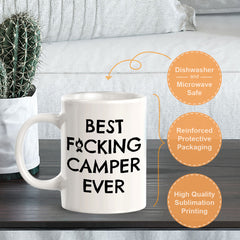 Best F**king Camper Ever 11oz Plastic or Ceramic Coffee Mug | RV Camper Lifestyle